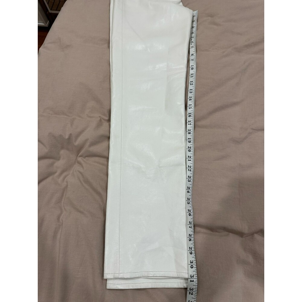 NWT AGOLDE Womens Sz 25 Lace White Leather Crisscross Waist Straight Pants Jeans - Picture 10 of 12